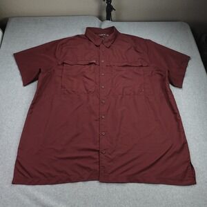 GameGuard Shirt Mens 4XL Maroon Short Sleeve Fishing UPF 30+ Outdoors Casual